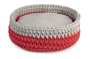 Round Woven Bed For Cats - 40Cm - Pink/Lilac Pets Qatar