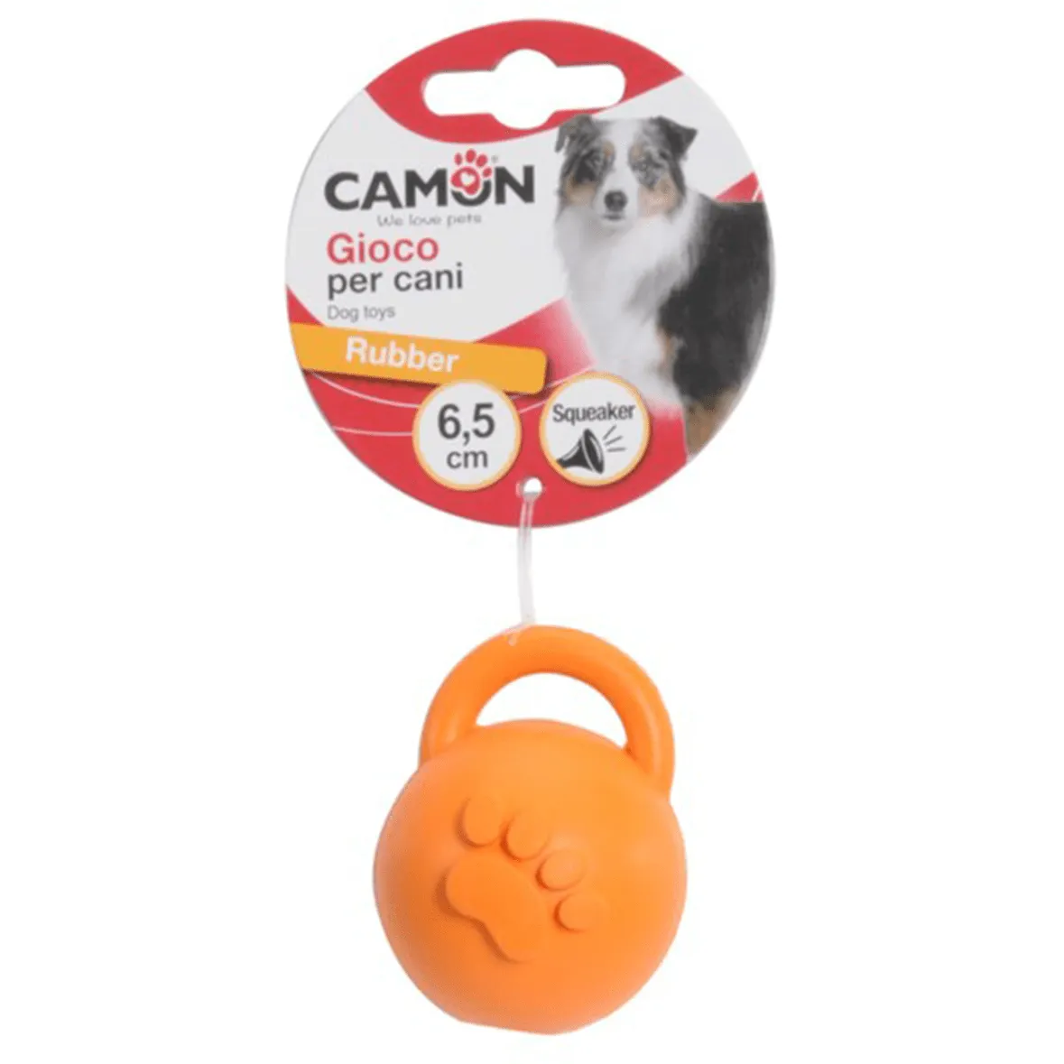 Rubber Dog Toy With Squeakeer- Ball With Handle- 11Cm Pets Qatar
