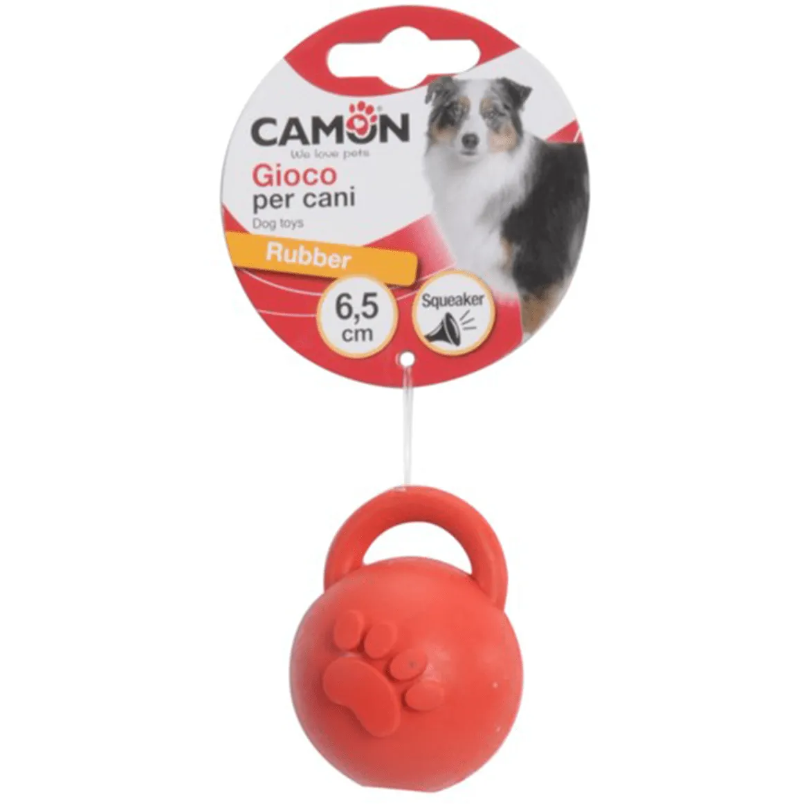 Rubber Dog Toy With Squeakeer- Ball With Handle- 11Cm Pets Qatar