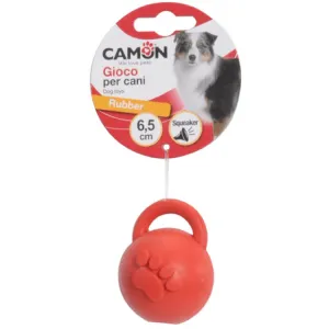 Rubber Dog Toy With Squeaker - Ball With Handle-6, 5Cm Pets Qatar