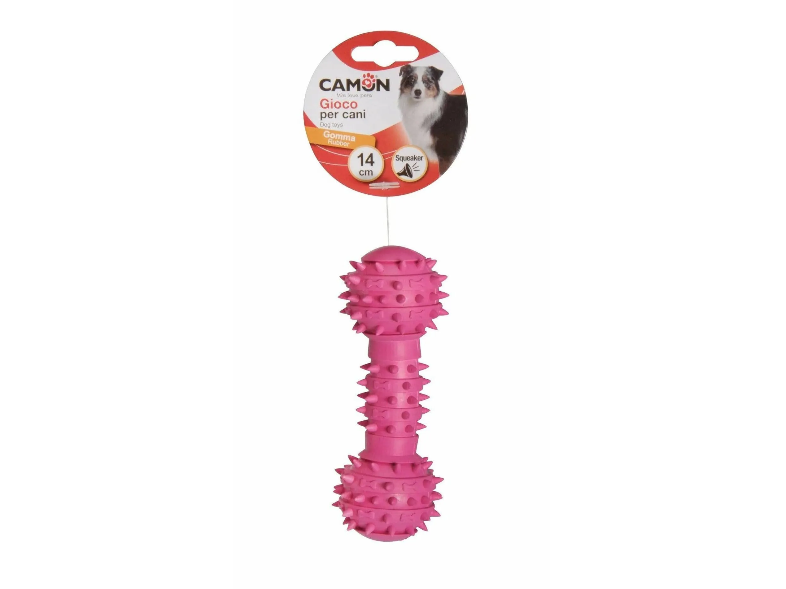 Rubber Toy With Squeaker - Bone With Nubby  Surface - Cm14 Pets Qatar