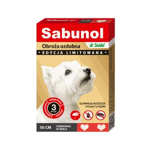 Sabunol Red In Hearts Anti-Flea And Anti-Tick Collar For Dog 50Cm Pets Qatar
