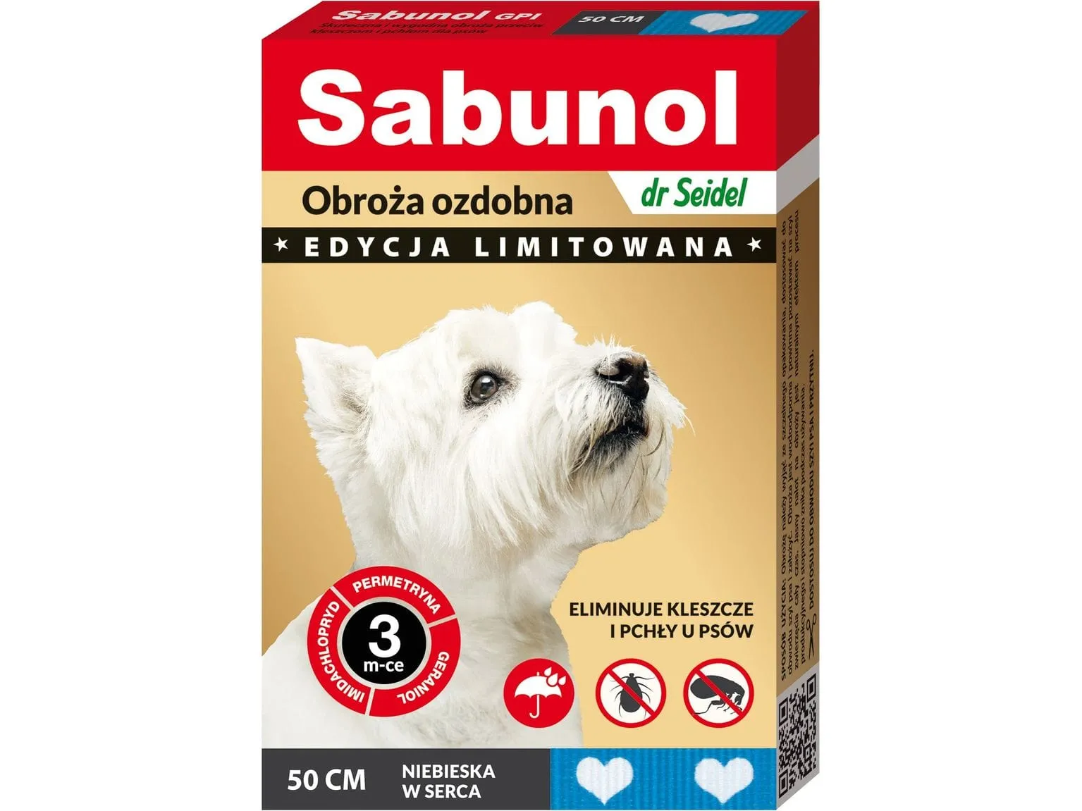 SABUNOL - reflective collar against ticks and fleas for dog 50 cm Pets Qatar