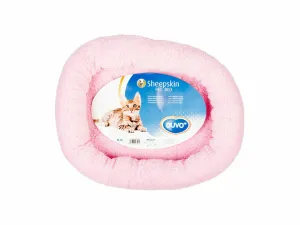 Sheepskin bed Oval 40x45cm pink Pets Qatar