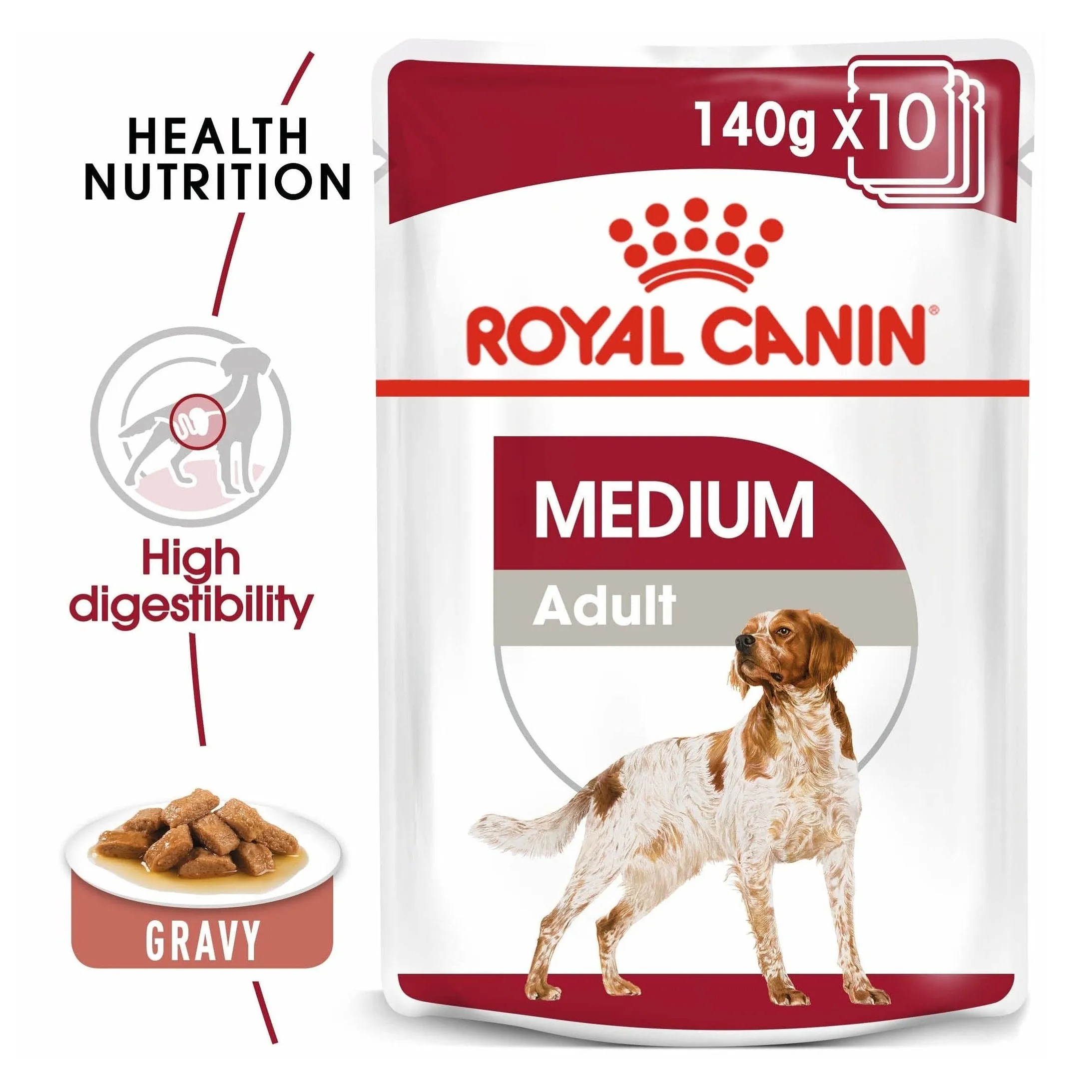 Size Health Nutrition Medium Adult 10x140g (Wet Food - Pouches) Pets Qatar