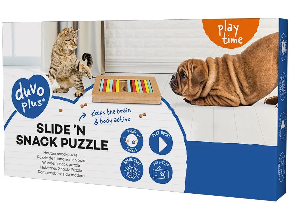 Slide `N Snack Puzzle - Rectangle 28,5X15X3Cm Multicolour Pets Qatar