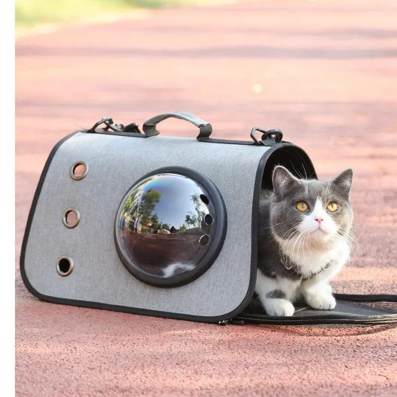 Three-Hole Breathable Linen Space Cover Foldable Cat Bagpet Carriers 40*25*25Cm Pets Qatar