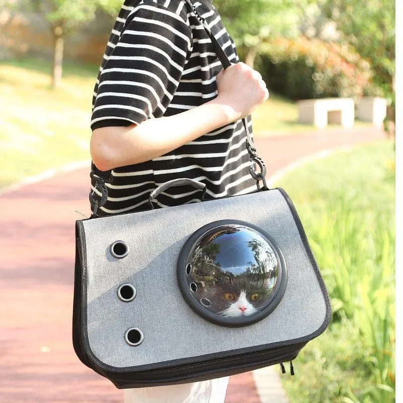 Three-Hole Breathable Linen Space Cover Foldable Cat Bagpet Carriers 40*25*25Cm Pets Qatar