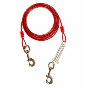 Tie out Cable With Spring Heavy Duty 6m red Pets Qatar
