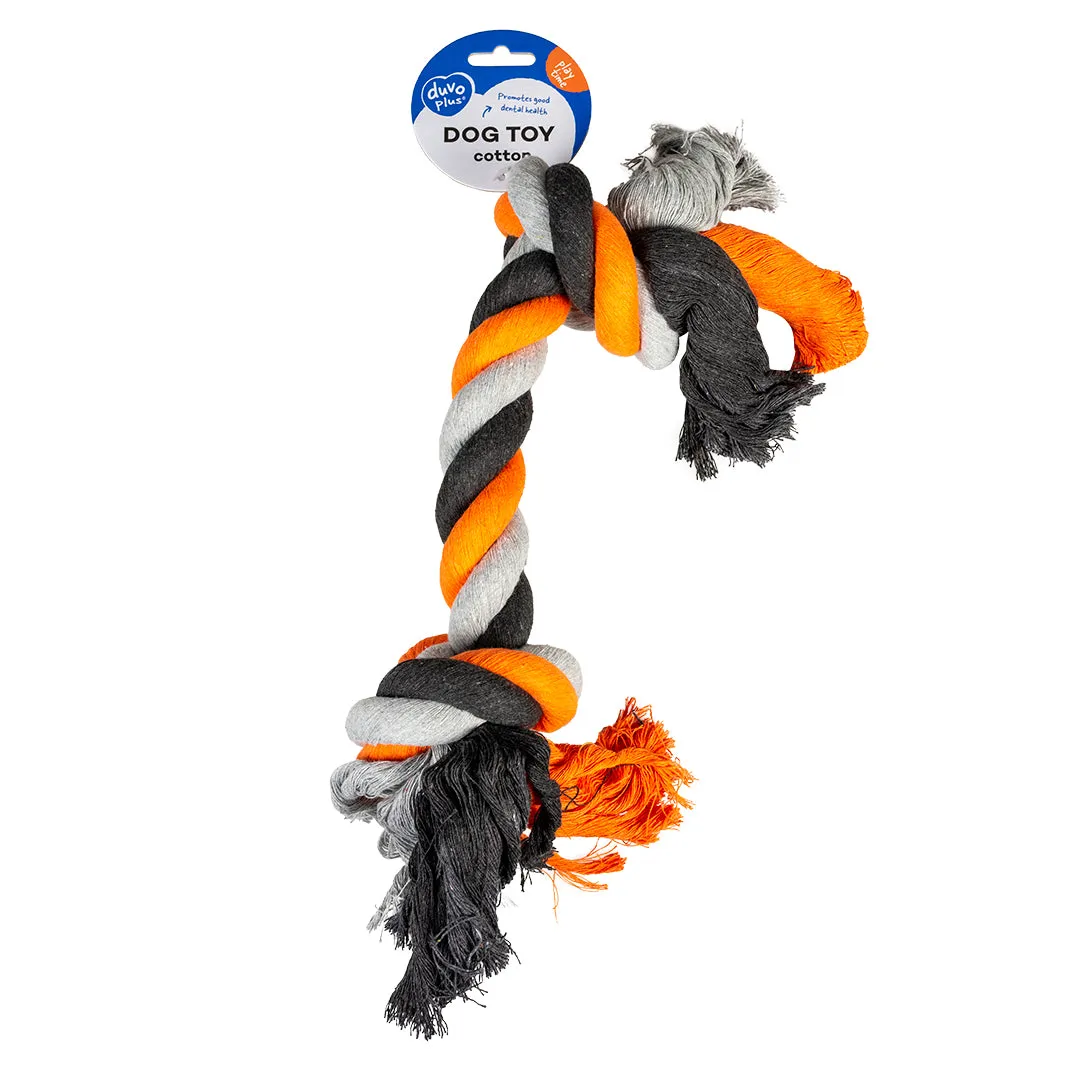Tug Toy Knotted Rope 45cm Orange/Grey/Brown Pets Qatar