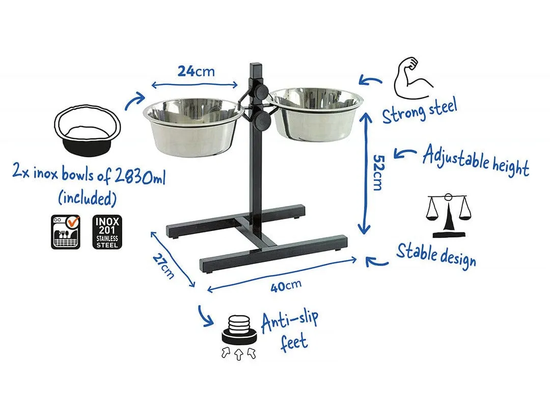 Twin Feeder H-Stand   Bowls Pets Qatar