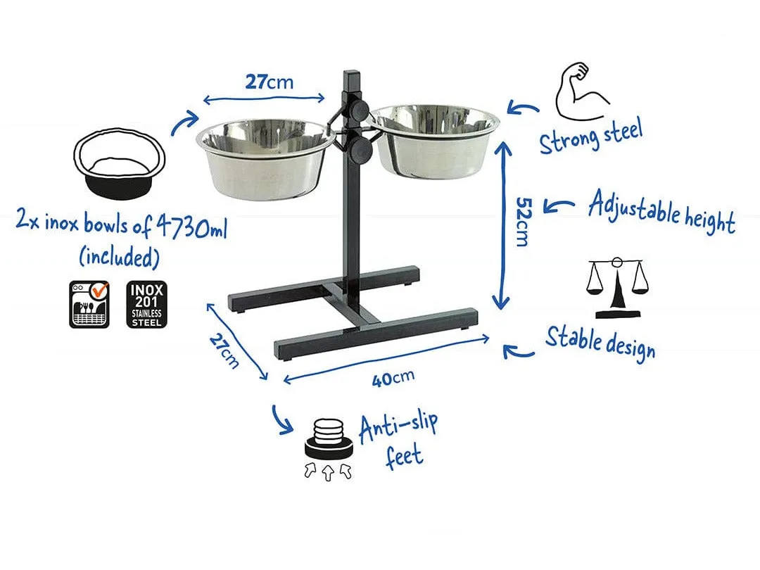 Twin Feeder H-Stand   Bowls Pets Qatar
