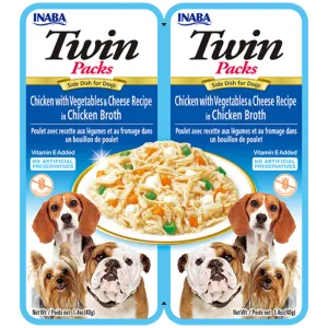Twin Packs Chicken with Vegetables & Cheese Recipe in Chicken Broth 2X35g Pets Qatar