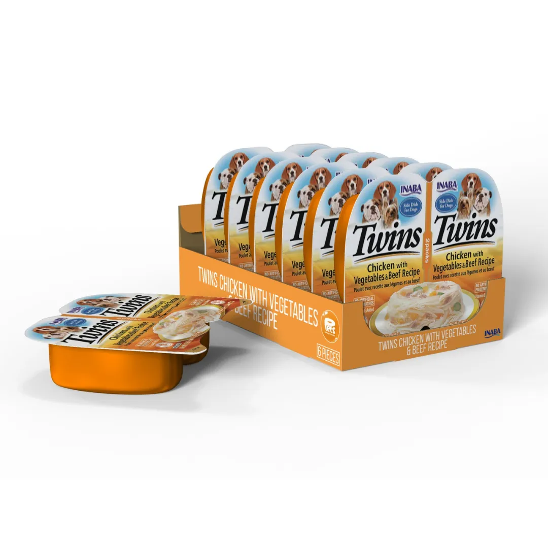 Twins Chicken with Vegetables & Beef Recipe 2x35gx6 cups Pets Qatar
