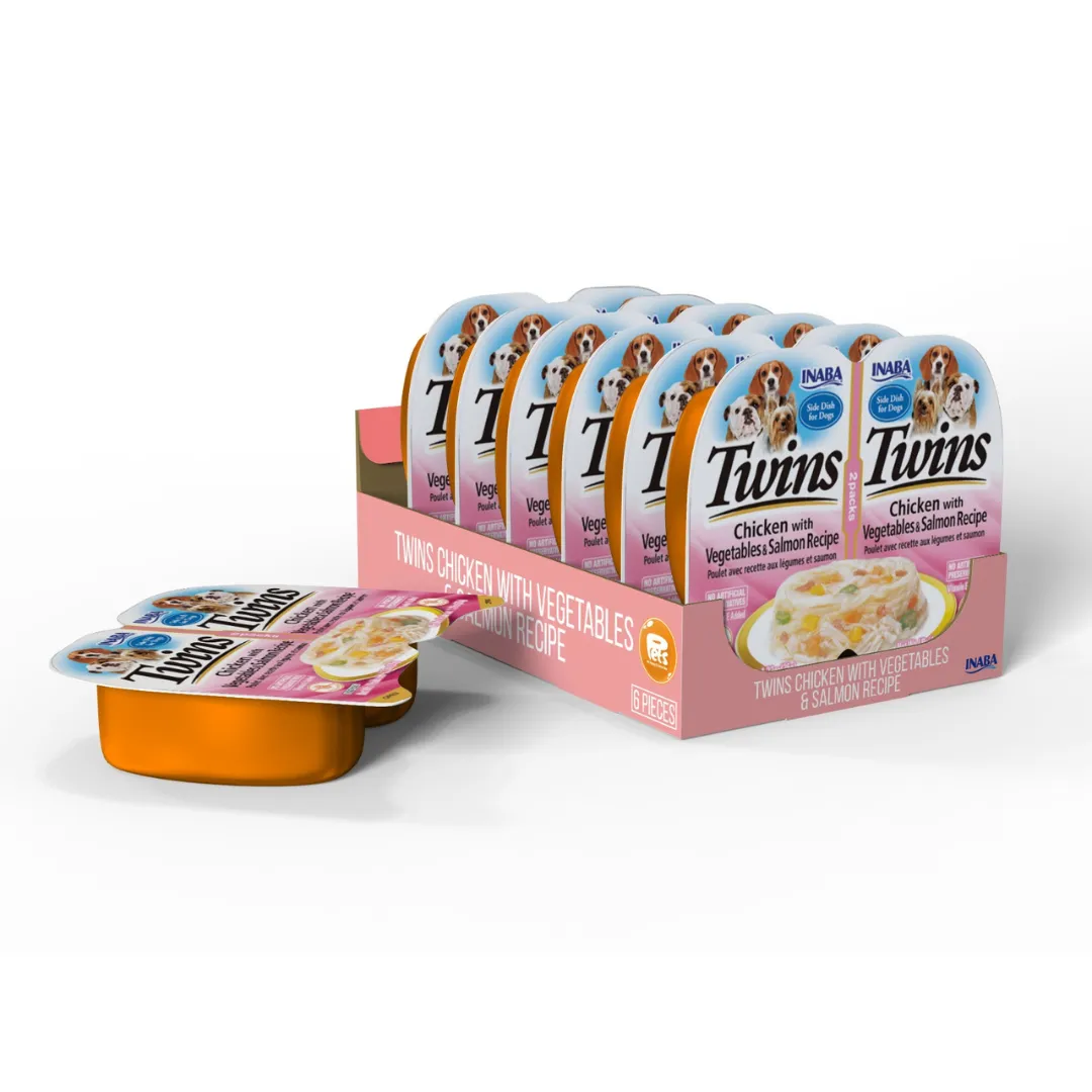 Twins Chicken with Vegetables & Salmon Recipe 2x35gx6 cups Pets Qatar