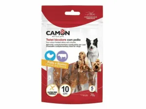 Two-Colour Rawhide Sticks With Chicken (5Pcs)  70G Pets Qatar