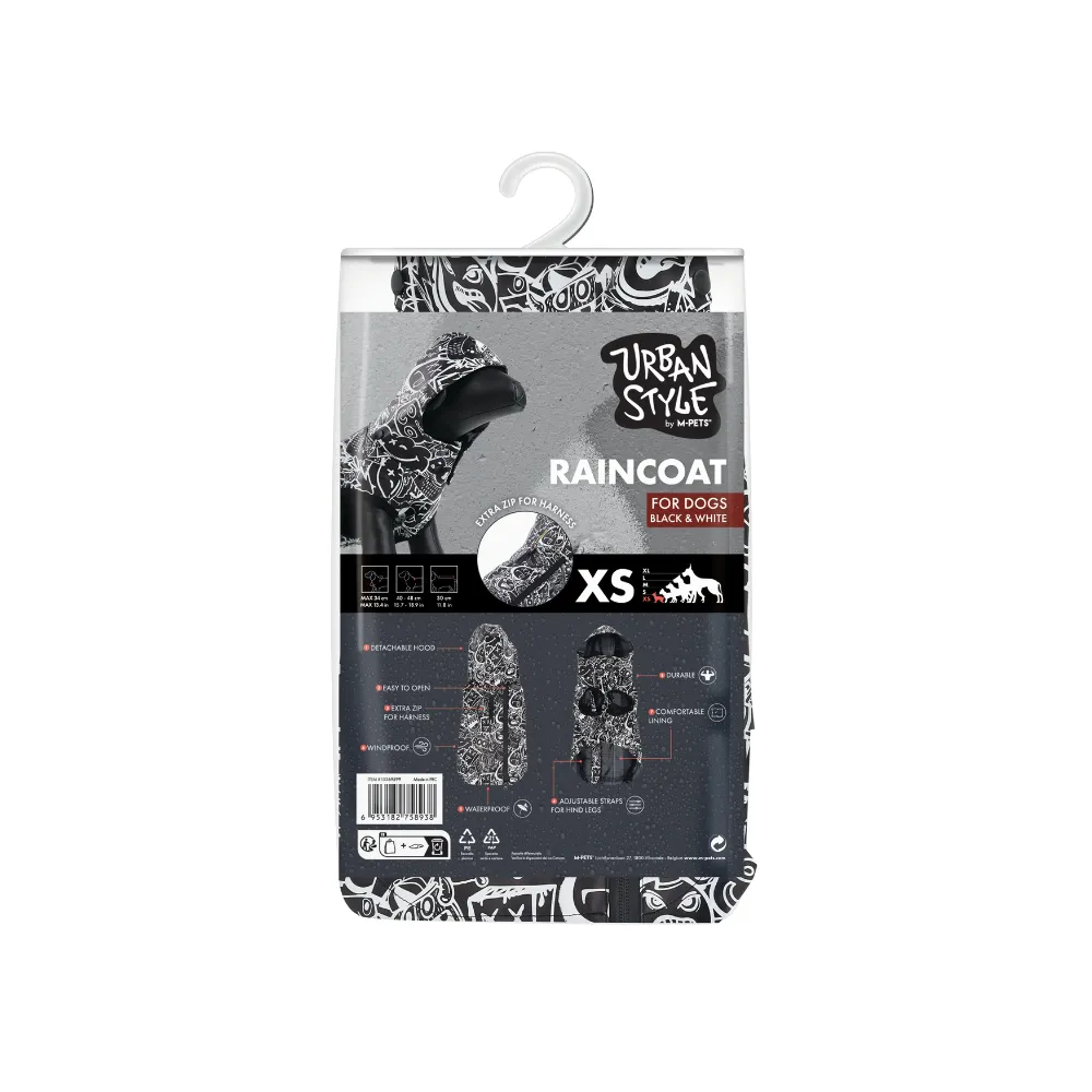 Urban style Raincoat Black&White