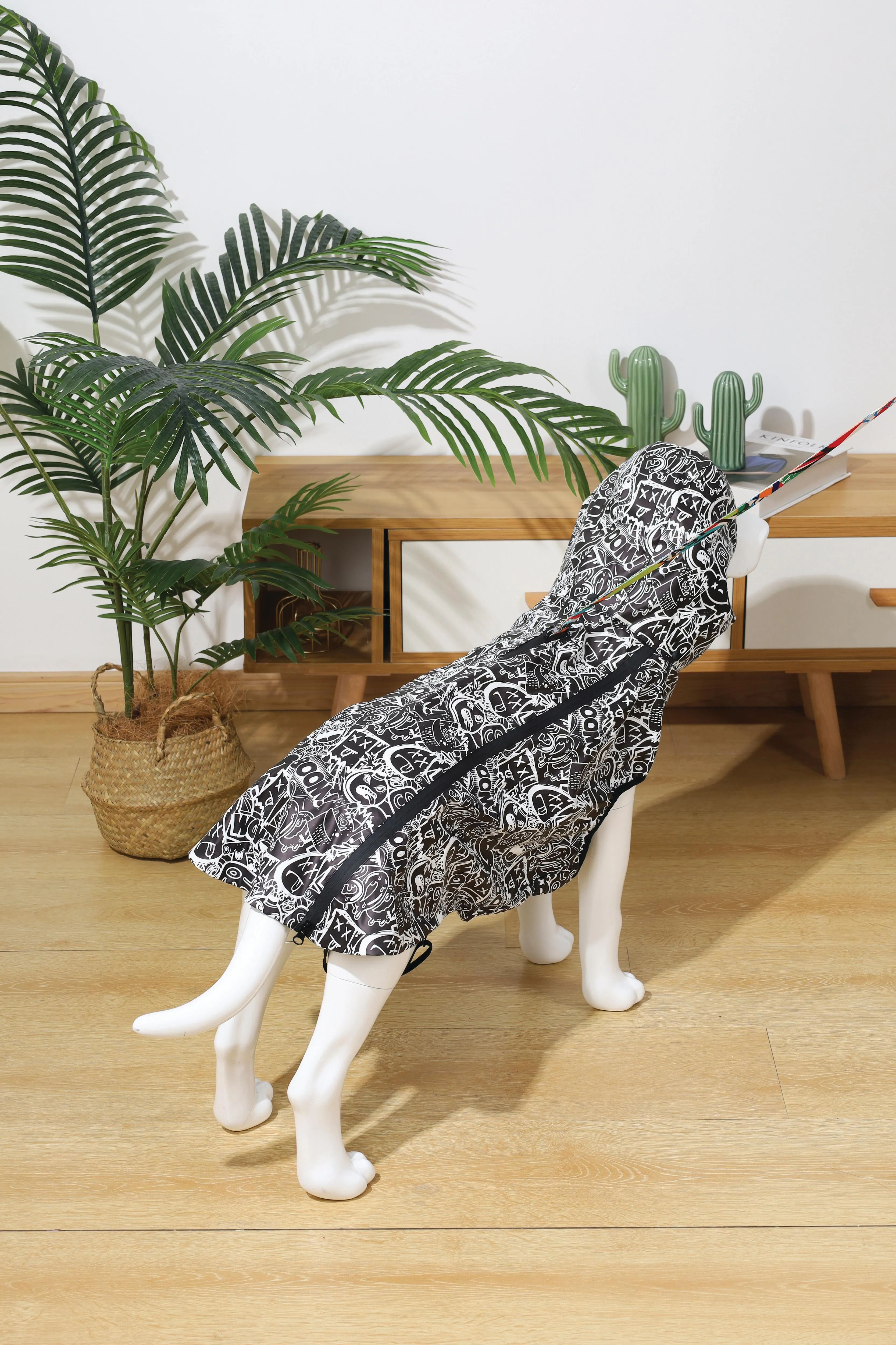 Urban style Raincoat Black&White