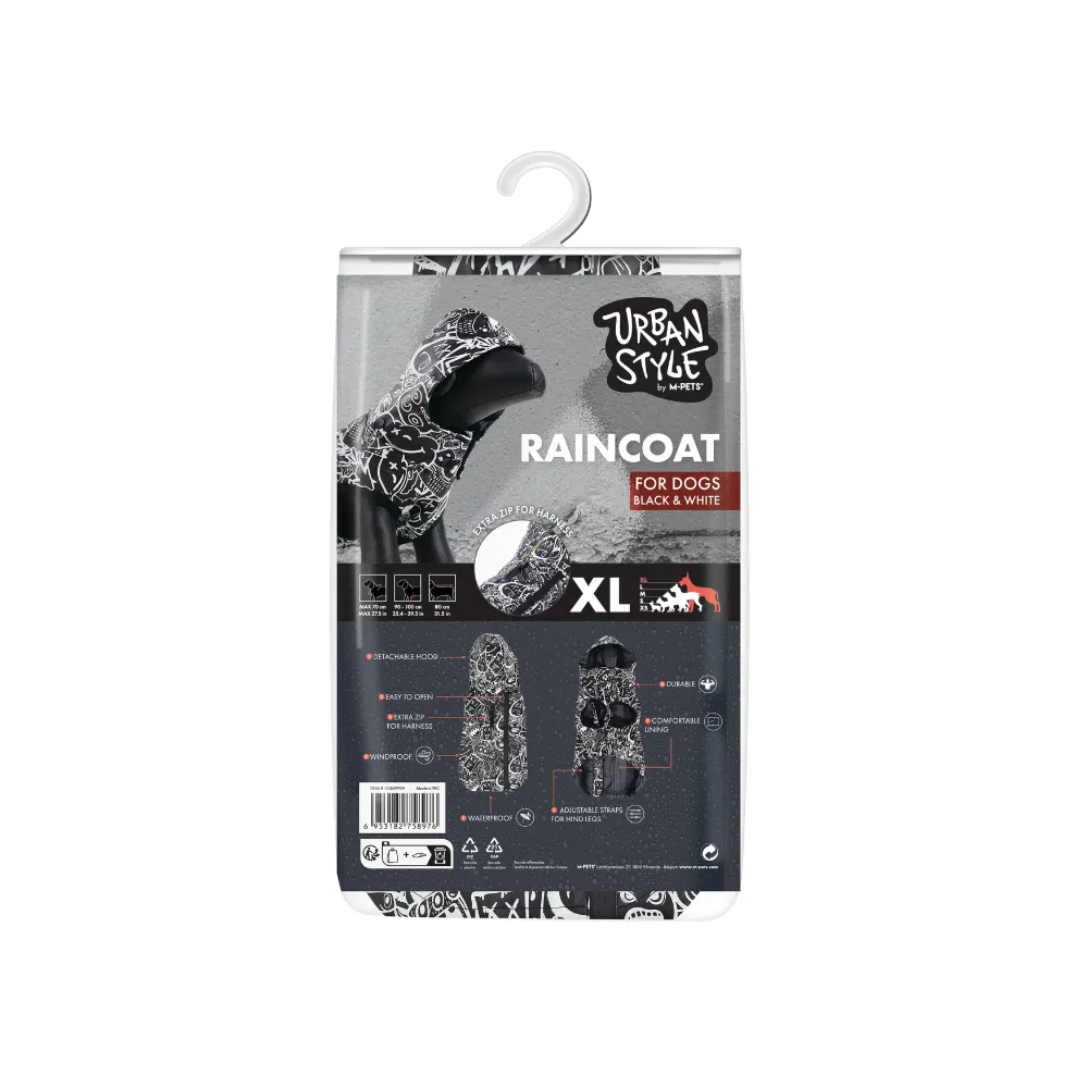 Urban style Raincoat Black&White