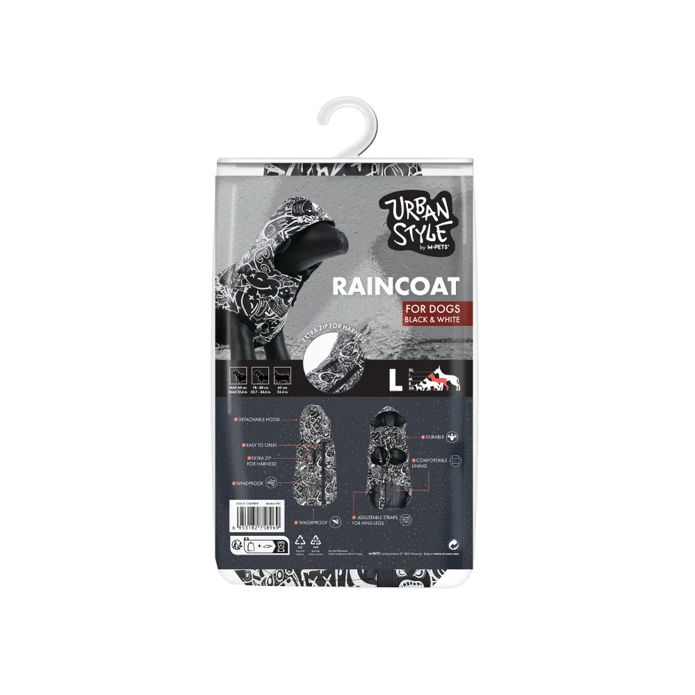 Urban style Raincoat Black&White