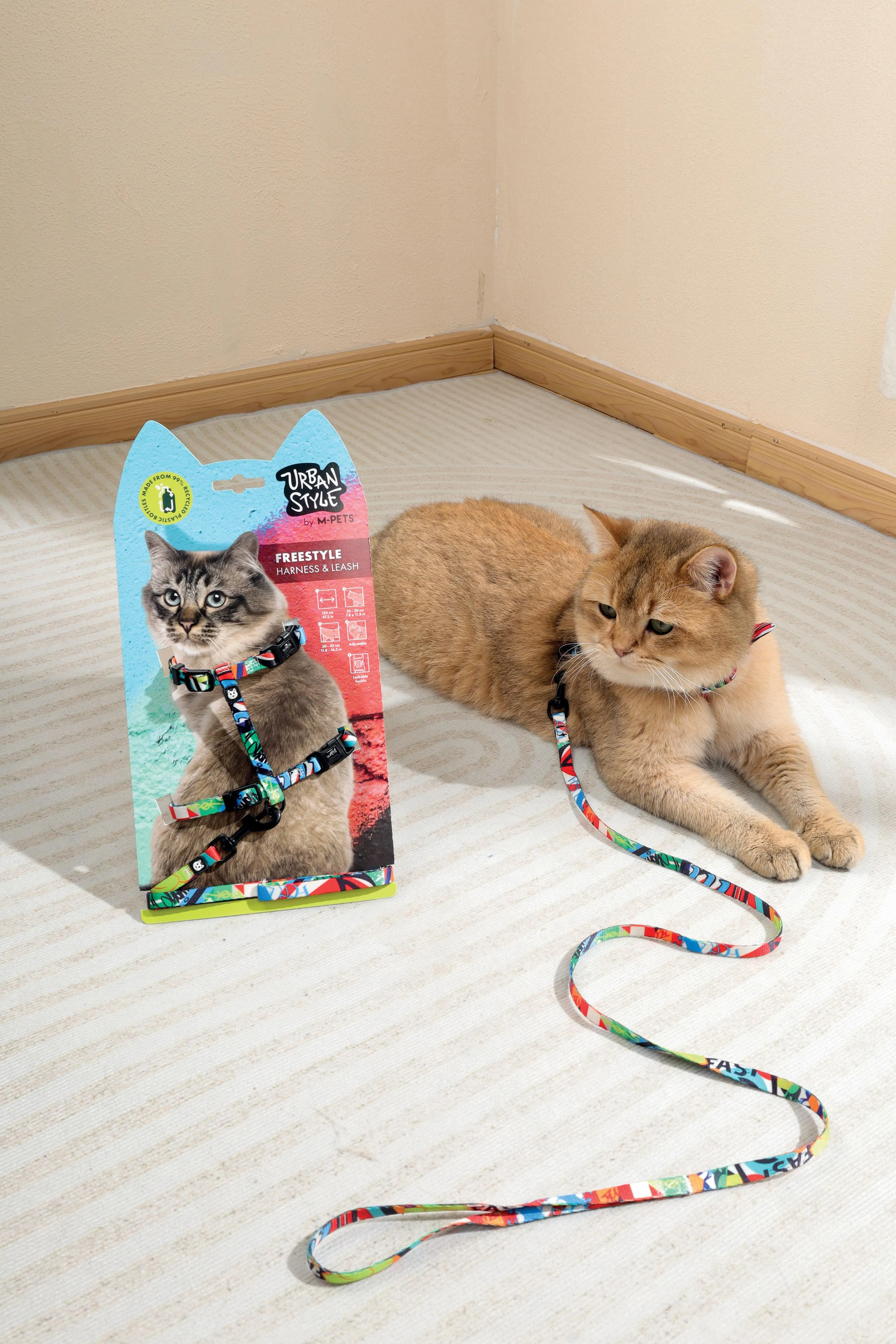 URBANSTYLE Freestyle Cat ECO SET (harness & leash)