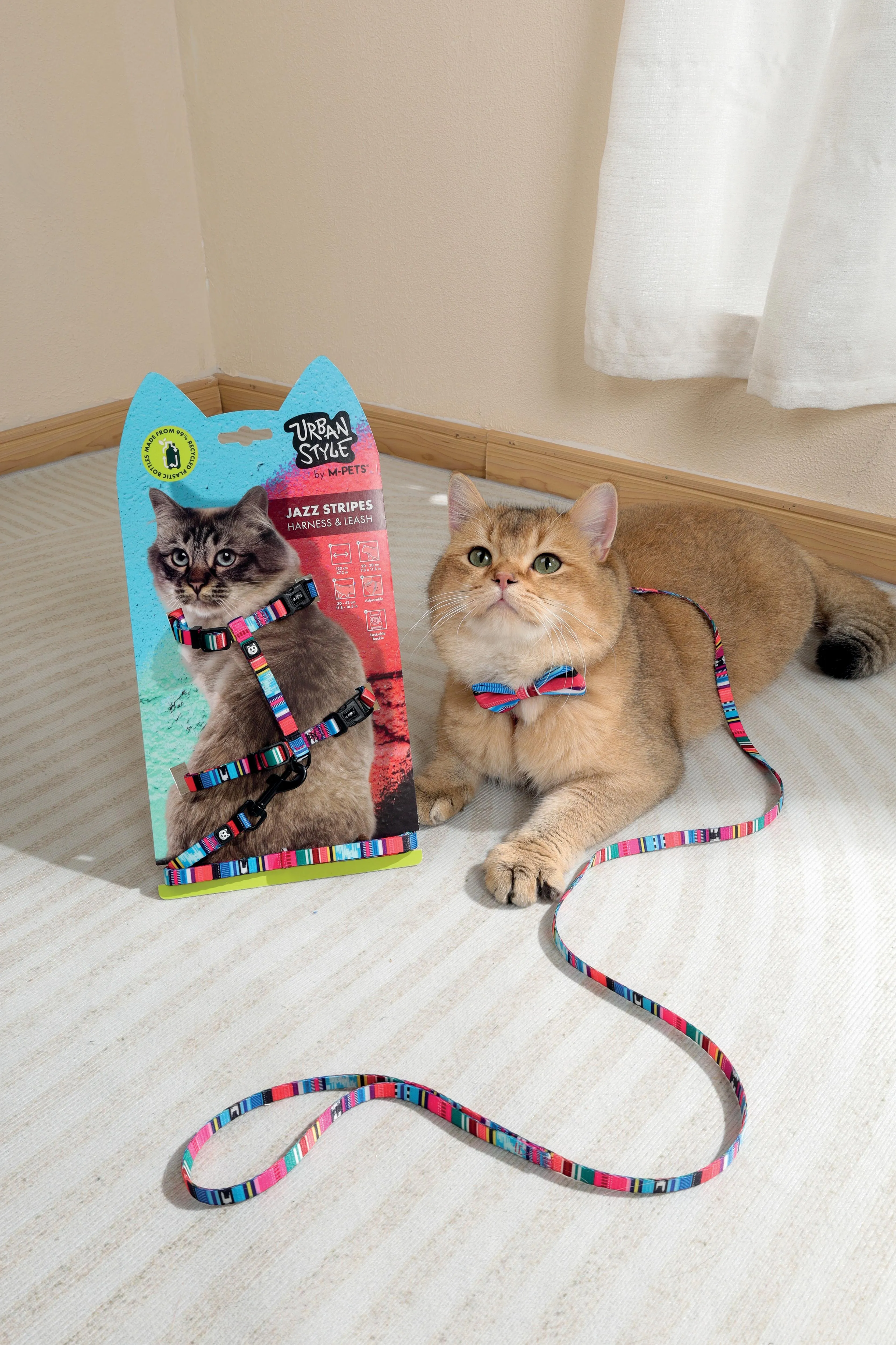 URBANSTYLE Jazz Stripes Cat ECO SET (harness & leash)