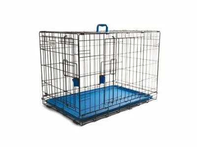 VOYAGER WIRE CRATE - 2 DOORS L, BLUE Pets Qatar