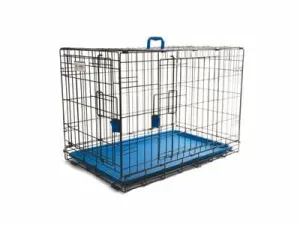 VOYAGER WIRE CRATE - 2 DOORS L, BLUE Pets Qatar