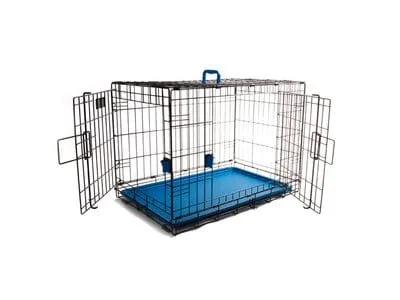 VOYAGER WIRE CRATE - 2 DOORS L, BLUE Pets Qatar