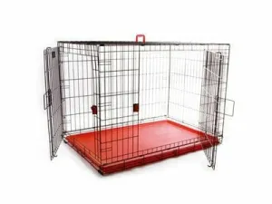 VOYAGER Wire Crate - 2 doors L, new patented lock Red Pets Qatar