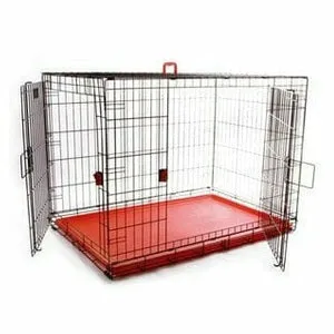 VOYAGER WIRE CRATE - 2 DOORS M,  RED Pets Qatar