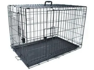 VOYAGER Wire Crate - 2 doors new patented lock Black Pets Qatar