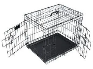 VOYAGER Wire Crate - 2 doors new patented lock Black Pets Qatar