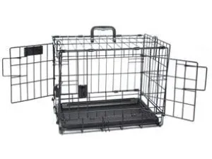 VOYAGER Wire Crate - 2 doors new patented lock Black Pets Qatar