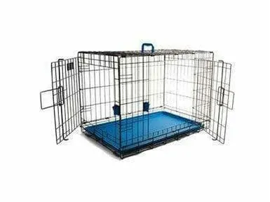 VOYAGER WIRE CRATE - 2 DOORS S, BLUE Pets Qatar
