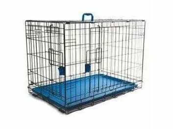 VOYAGER WIRE CRATE - 2 DOORS S, BLUE Pets Qatar
