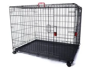 VOYAGER Wire Crate - 2 doors with Wheels patented SECURO lock Black Pets Qatar