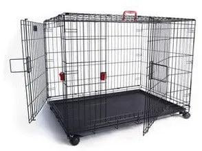 Voyager Wire Crate - 2 Doors With Wheels Patented Securo Lock Pets Qatar