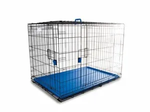 Voyager Wire Crate - 2 Doors Xxl, Blue Pets Qatar