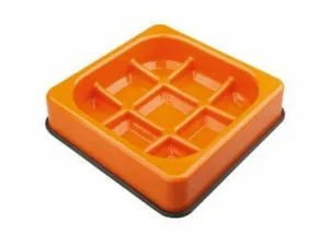 WAFFLE - Slow feed bowl,chekered-Orange Pets Qatar