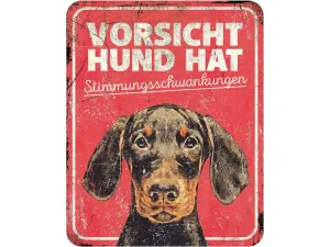 Warning Sign English 25X20X0,3Cm Multicolour Pets Qatar