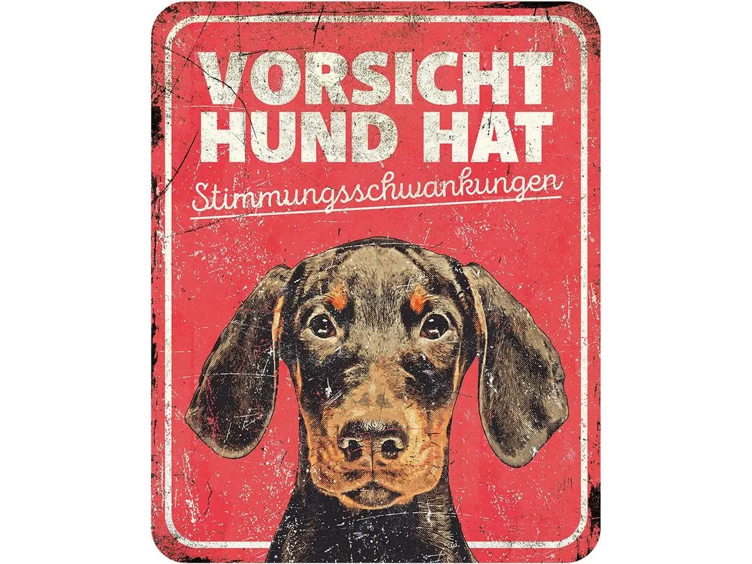 Warning Sign English 25X20X0,3Cm Multicolour Pets Qatar