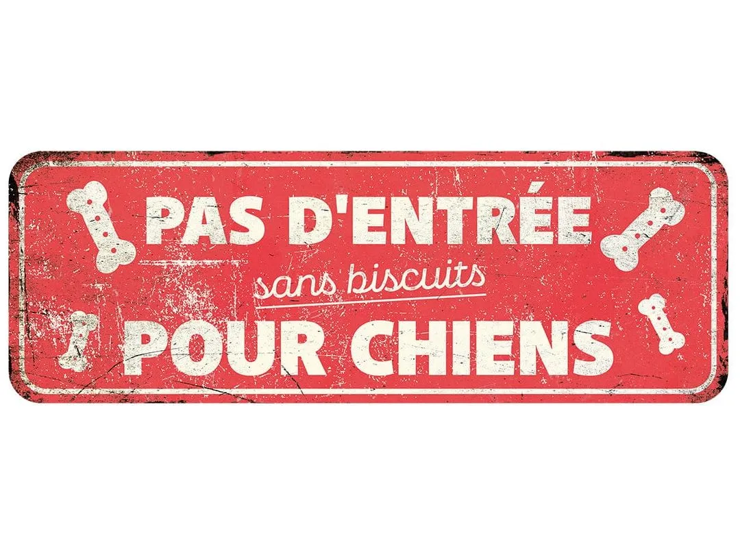 Warning Sign English 40X13X0,3Cm Multicolour Pets Qatar