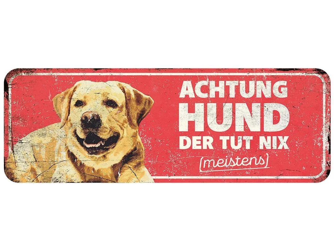 Warning Sign English 40X13X0,3Cm Multicolour Pets Qatar